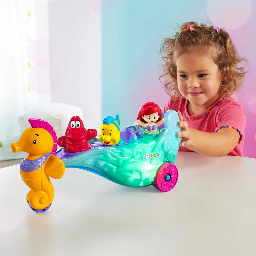 Fisher-Price Little People Kleinkindspielzeug Disney Princess Ariel's Light-Up Sea Carr
