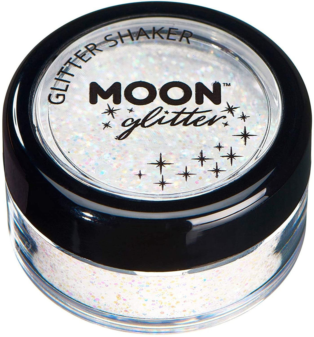 Pastel Glitter Shakers by Moon Glitter - White - Cosmetic Festival Makeup Glitter for Face, Body, Nails, Hair, Lips - 5g