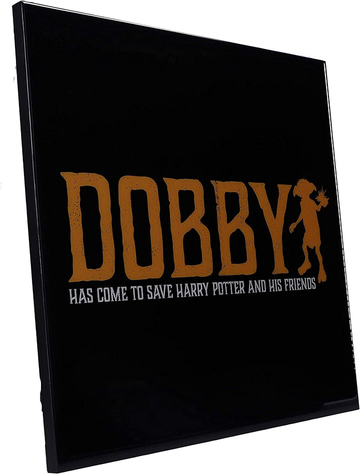 Nemesis Now House Elf Dobby Save Harry Potter Crystal Clear Picture Art, Black,