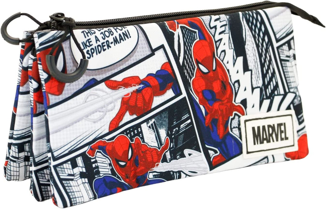 Spiderman Stories-Fan Triple Pencil Case, Multicolour