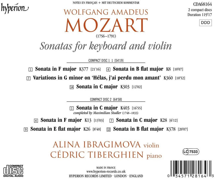 Mozart: Violin Sonatas Vol. 4 [Alina Ibragimova; Cédric Tiberghien] [Hyperion A68164] [Audio CD]