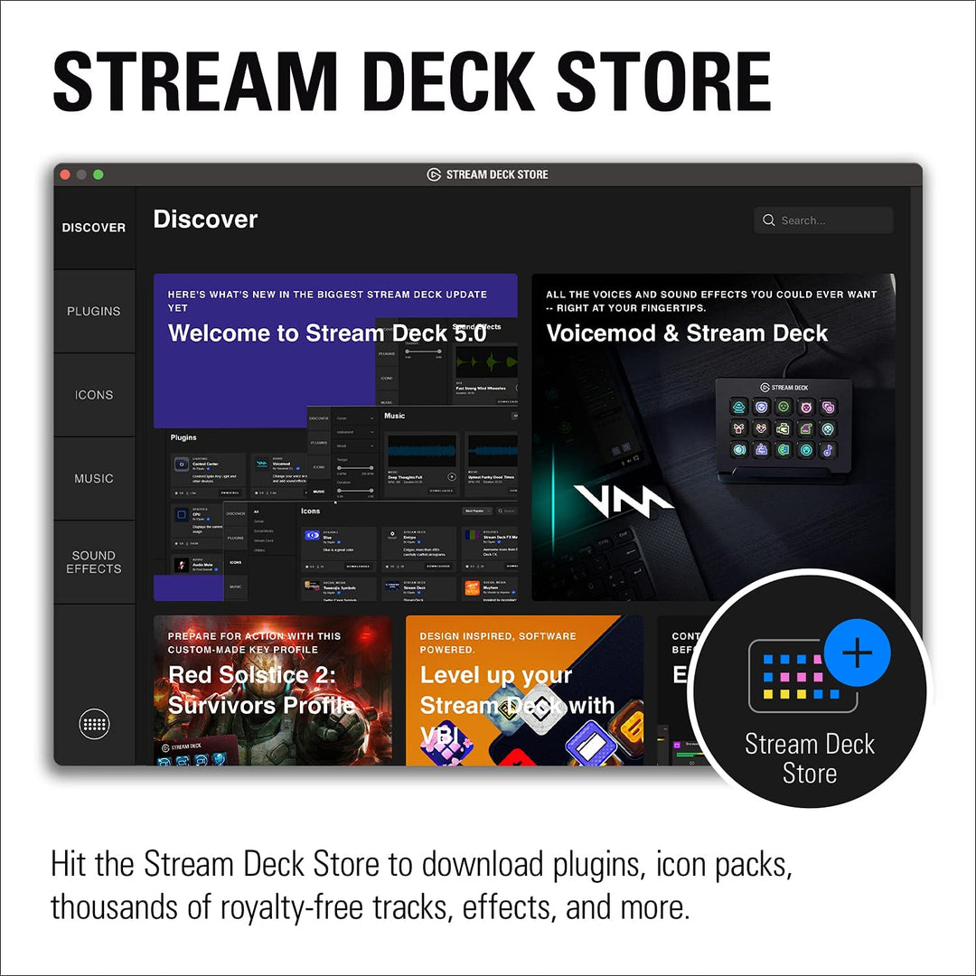 Elgato Stream Deck MK.2 – Studio Controller, 15 macro keys, trigger actions in apps and software like OBS, Twitch, YouTube and more, works with Mac and PC