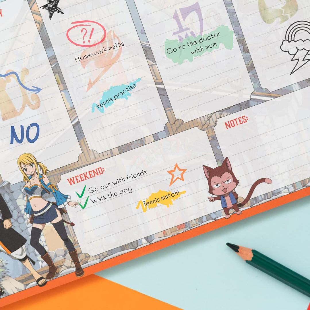 Grupo Erik Fairy Tail Weekly Planner A4 | Anime Calendar | Family Calendar