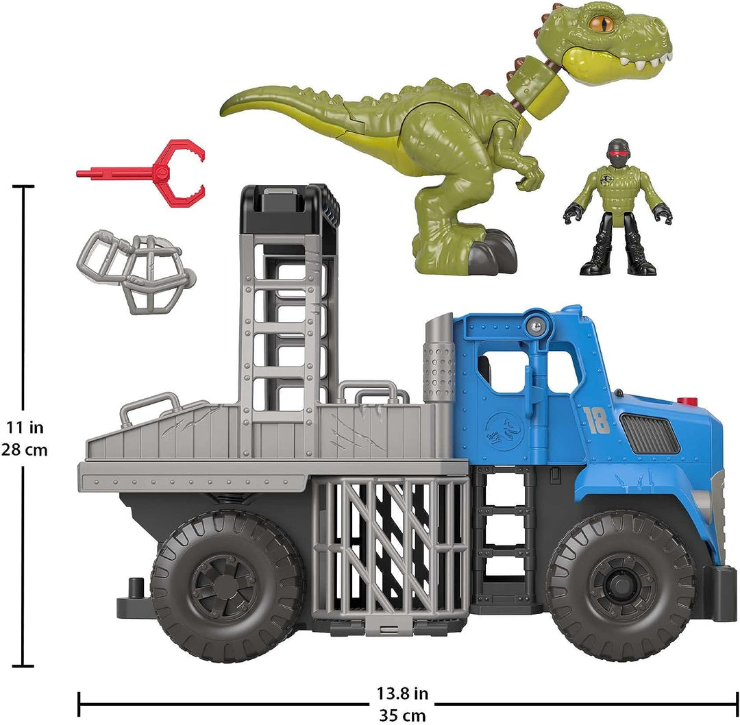 Imaginext Jurassic World Break Out Dino Hauler Vehicle with T. rex Dinosaur 5-Piece Playset