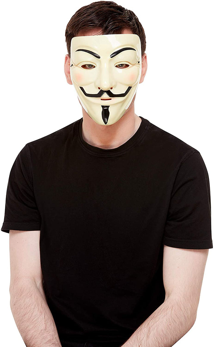 Smiffys 52364 Guy Fawkes Mask, Unisex Adult, White, One Size