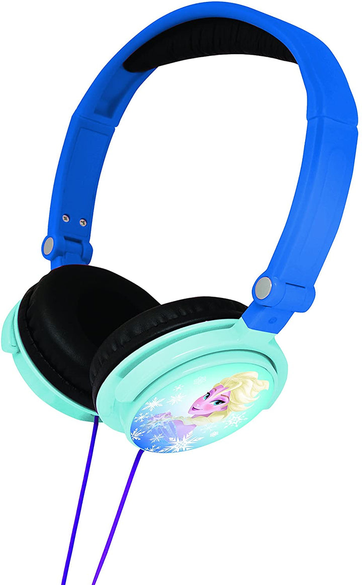 Lexibook Disney Frozen Elsa Stereo Headphone, kids safe, foldable and adjustable, blue/black, HP010FZ