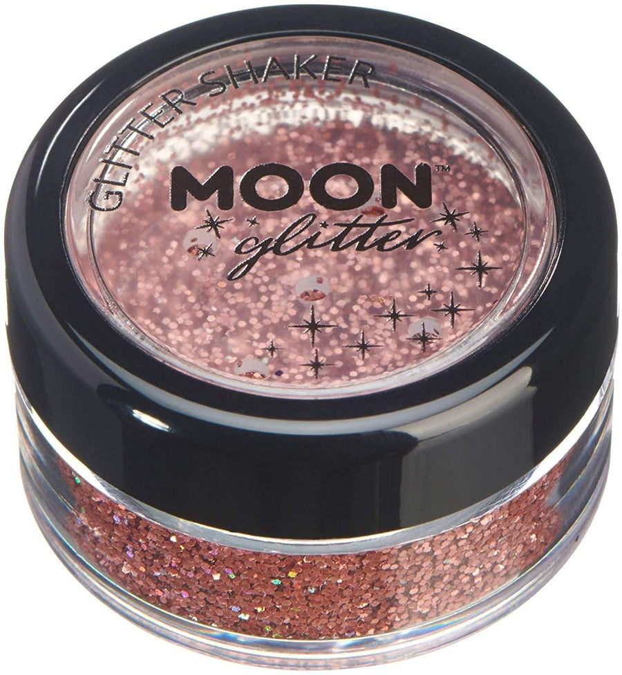Holographic Glitter Shakers by Moon Glitter Rose Gold for Face Body Nails HairLips 5g - Yachew