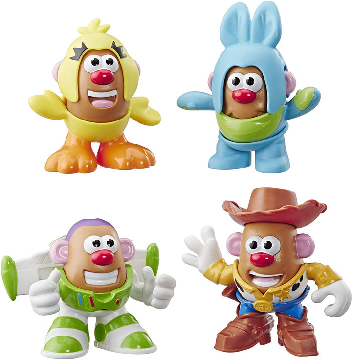 Mr. POTATO HEAD Disney Pixar Toy Story Mini 4 Pack Buzz, Woody, Ducky, Bunny Figures, Nylon