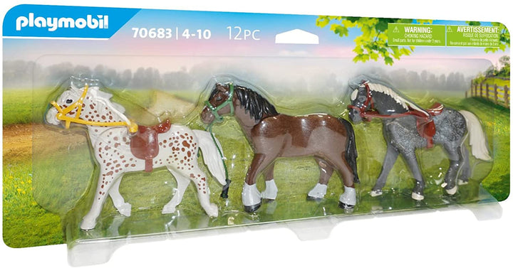 Playmobil 70683 3 Horses, Multicoloured, One Size
