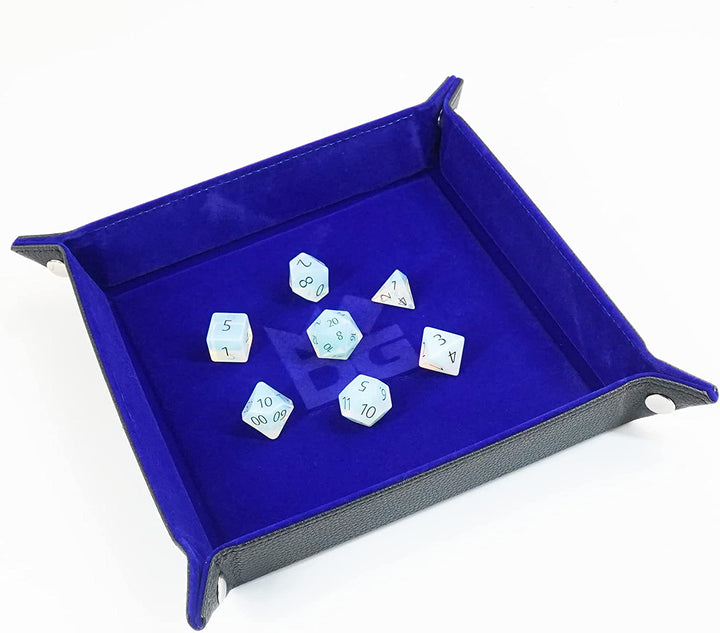 Metallic Dice Games Fold Up Velvet Dice Tray w/ PU Leather Backing: Purple, Role Playing Game Dice Accessories for Dungeons and Dragons