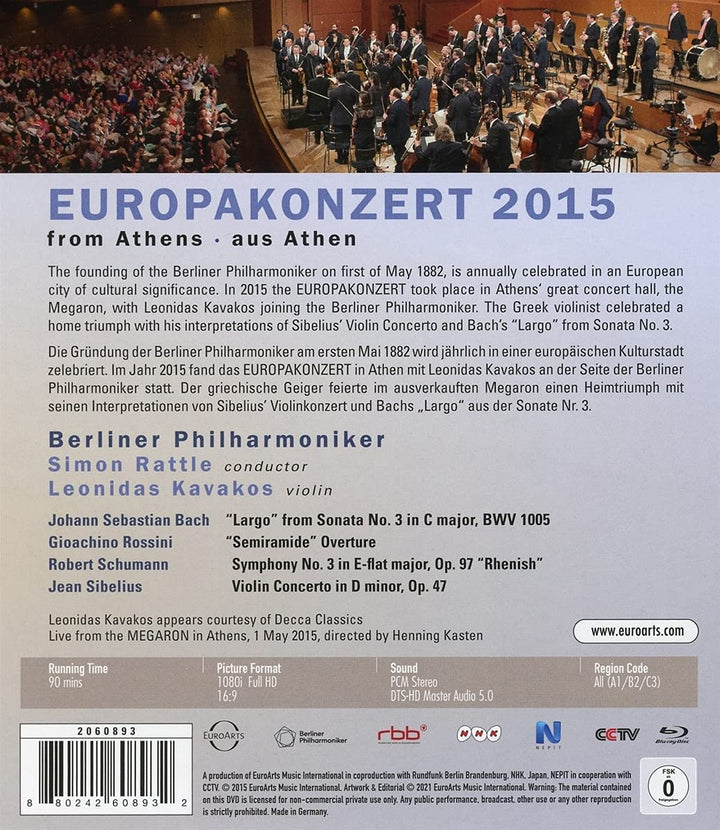 Berliner Philharmoniker - EUROPAKONZERT 2015 from Athens [Blu-ray] [2021]