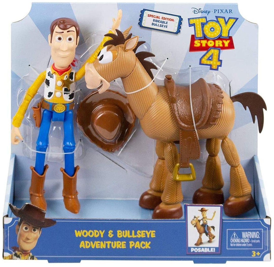 Disney GDB91 Pixar Toy Story 4 Woody and Bullseye Movie-inspired Relative-Scale for Storytelling Play, 2-figure pack