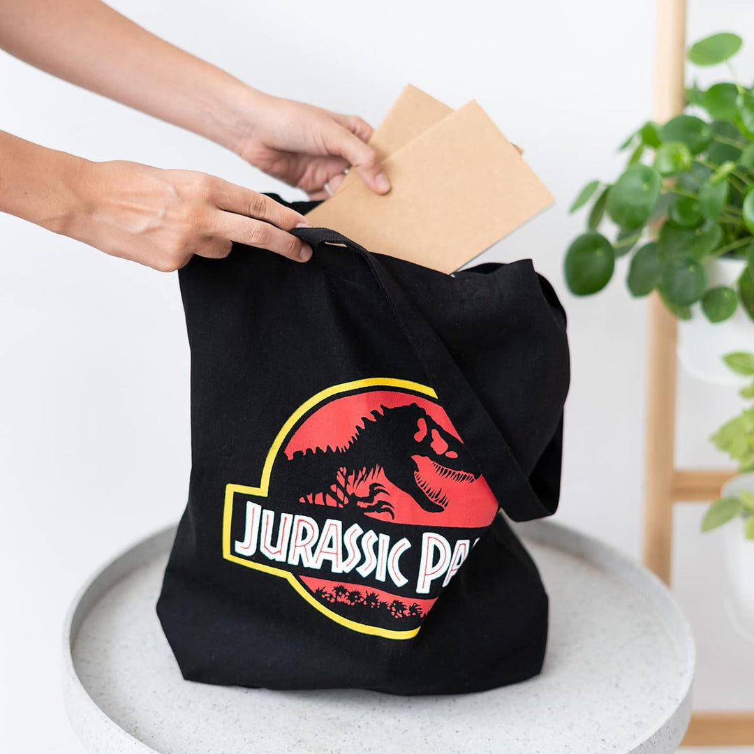 Official Jurassic Park Cotton Tote Bag - Cotton Shopping Bag - 14x15x4 inches |