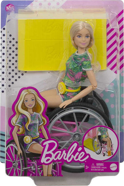 Barbie Fashionistas Doll GRB93 with Wheelchair and Long Blonde Hair