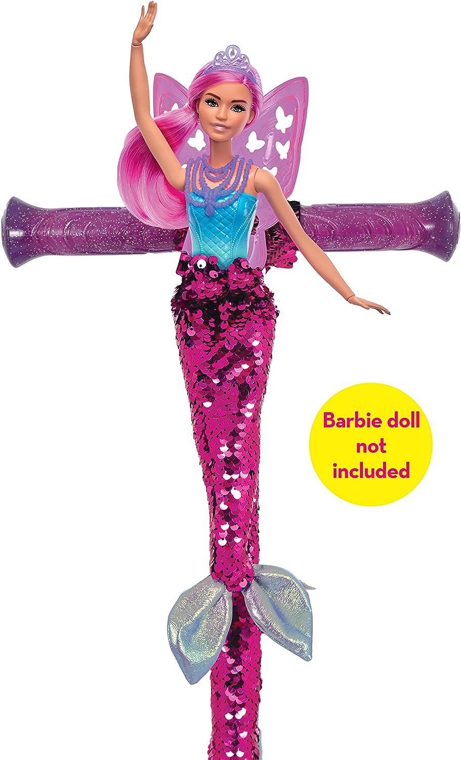 abgee 703 M004373 EA Barbie Mermaid Pailletten Inline Scooter, Pink