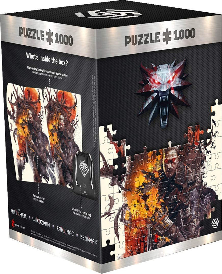 Good Loot The Witcher 3: Wild Hunt Monsters - 1000 Pieces Jigsaw Puzzle 68cm x 48cm | includes Poster and Bag | Game Artwork for Adults and Teenagers