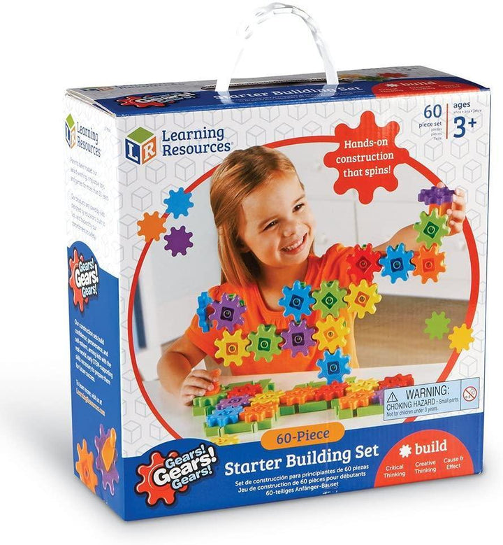 Learning Resources LER9215 Gears Starter Building 60 Piece Set Multicoloured - Yachew