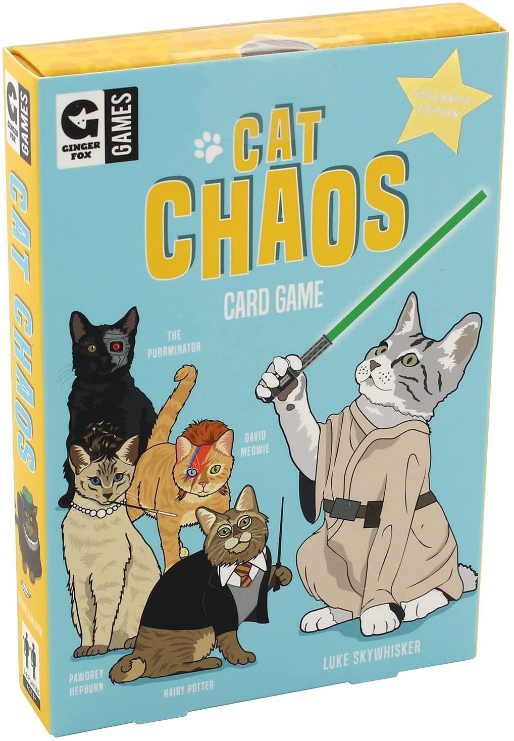 Ginger Fox Cat Chaos Card Swapping Game Includes 25 Hilarious Cat Celebrities - Yachew