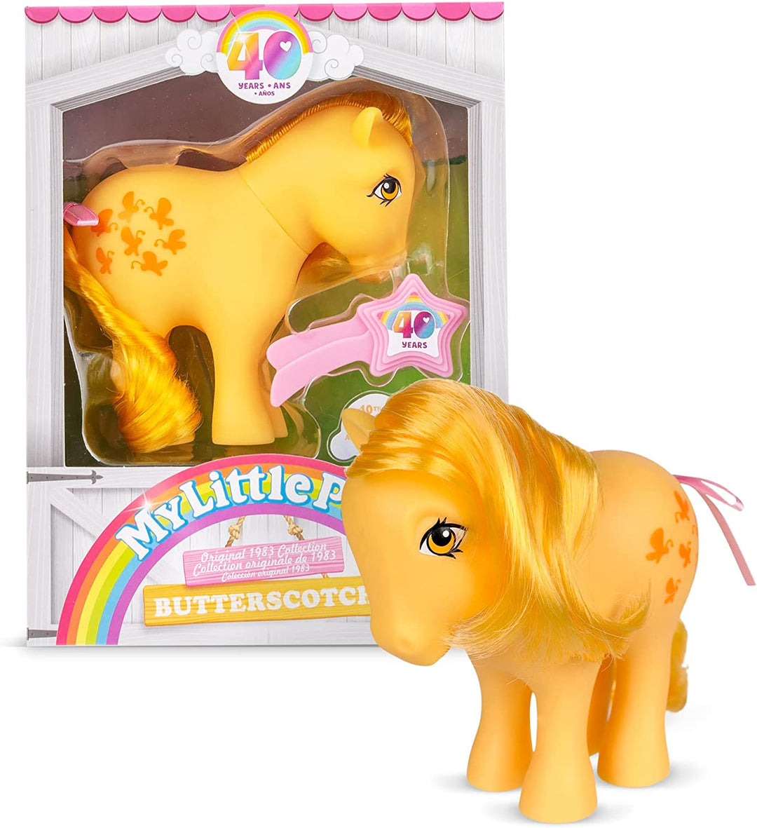 My Little Pony 35323 Butterscotch Classic Pony, Retro Horse Gifts for Girls and Boys