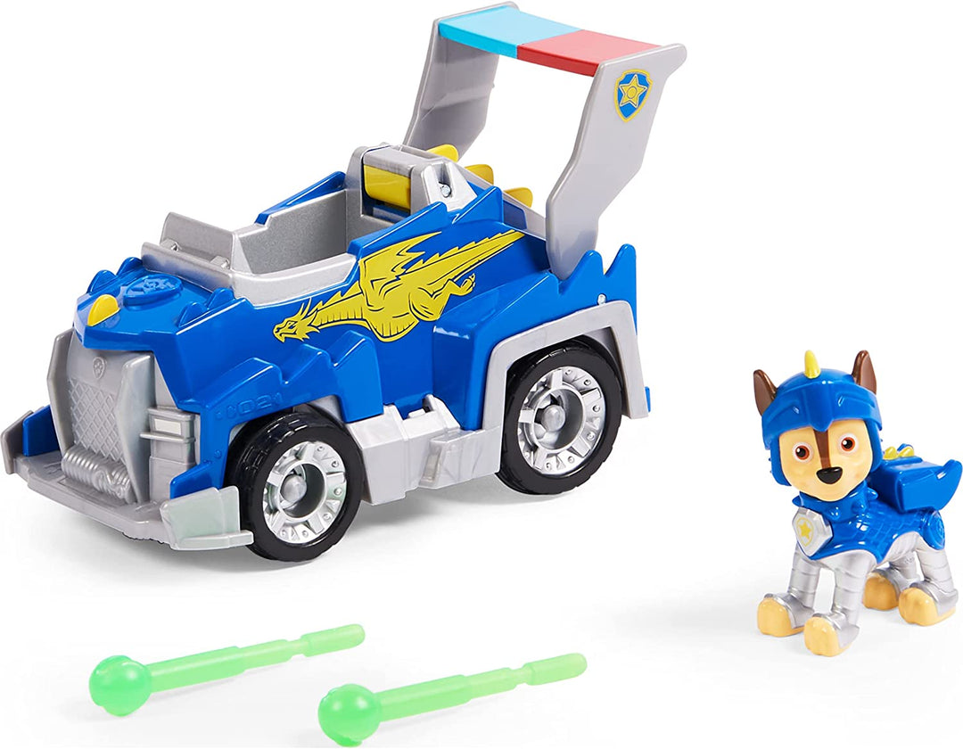 Paw Patrol 6063584, Rescue Knights Chase Transforming Car with Collectible Action Figure