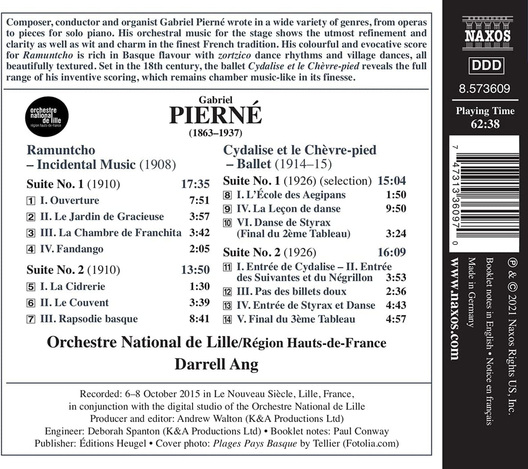 Pierne: Ramuntcho [Orchestra National de Lille; Darrell Ang] [Naxos: 8573609] [Audio CD]