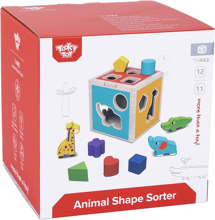 Tooky Toy TH442 Wooden Animal Shape Sorter