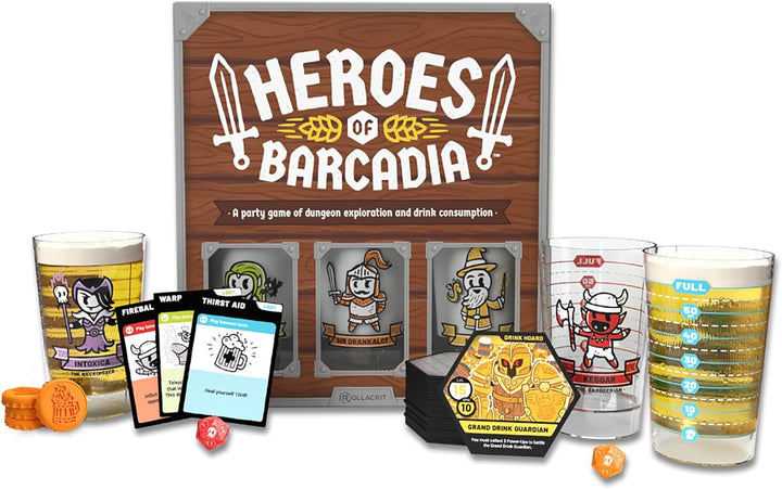 Rollacrit Corp | Heroes of Barcadia | Dungeon Crawling Party Game | Ages 21+ | 2-6 Players | 30-90 Minutes Playing Time