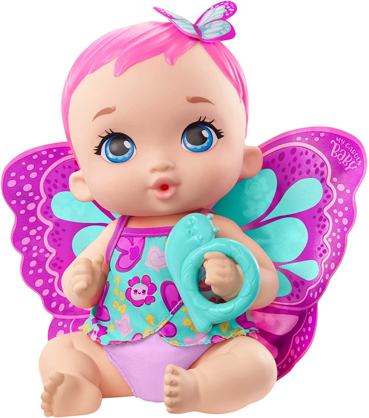 My Garden Baby GYP10 Feed and Change Baby Butterfly Doll (30-cm / 12-in), with Reusable Diaper, Removable Clothes & Wings, Great Gift for Kids Ages 3Y+, Multicolor
