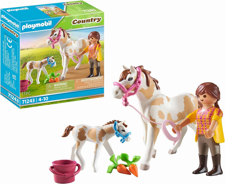 Playmobil 71243 Country Horse with Foal, Animals for the Riding Stable and farm