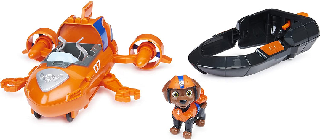 PAW Patrol, Zuma’s Deluxe Movie Transforming Toy Car with Collectible Action Fig