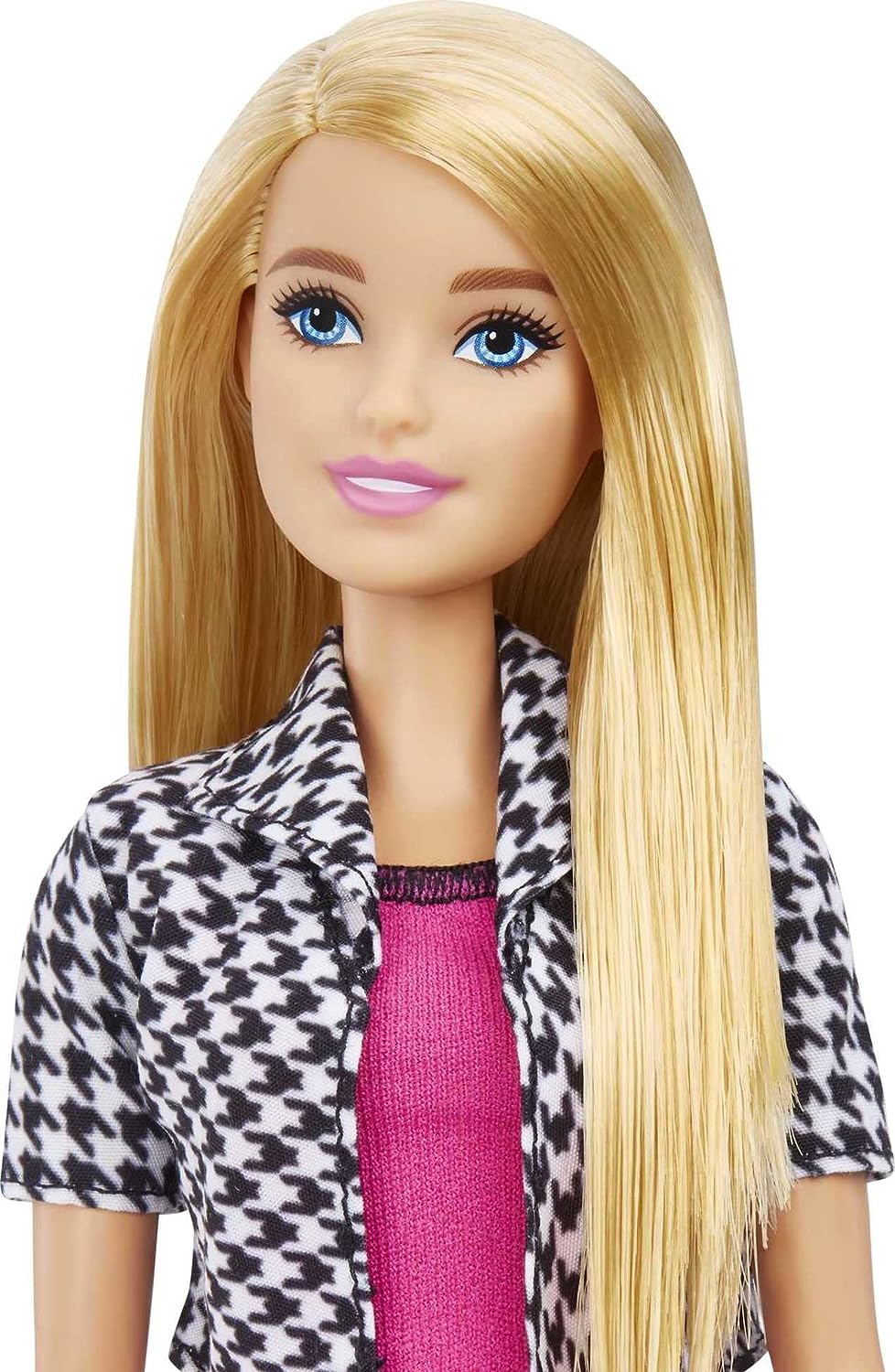 Barbie Interior Designer Doll, Blonde, Pink Dress & Houndstooth Jacket, Prosthetic Leg