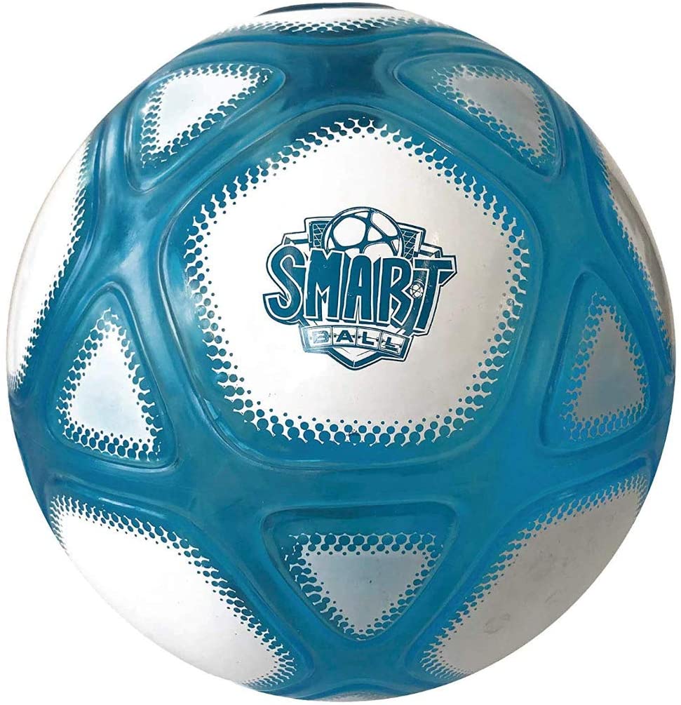 Smart Ball SBCB1B Football Gift for Boys Girls Age 3,4,5,6,7,8,9,10,12+ Years Old Kick Up Counting Power Ball with Glow Lights and Sounds Training Kids, White & Blue