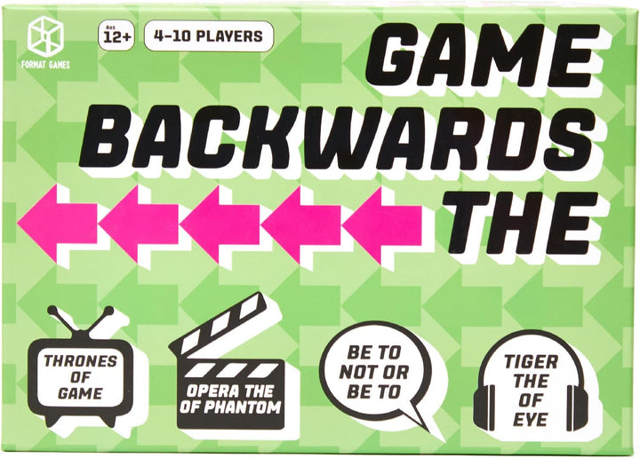 The Backwards Game | Party Game | Ages 12+ | 4-10 Players | 45+ Minutes