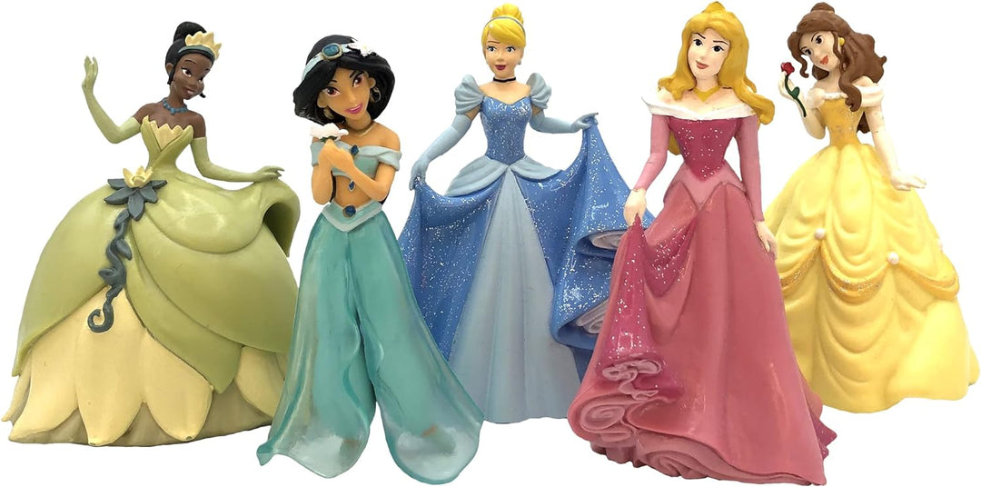 Bullyland 13260 - Disney Princess Toy Figure Set, Belle, Jasmine, Aurora, Tiana