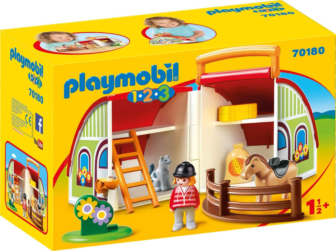 Playmobil 70180 1.2.3 My Take Along Farm for Children 18 Months+