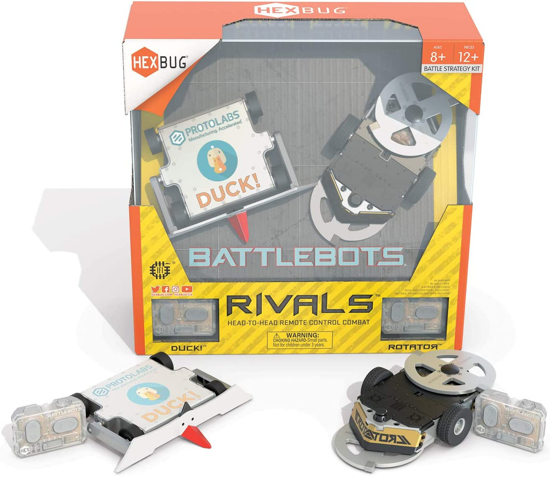 HEXBUG BattleBots Rivals 5.0 (Rotator and Duck!) Toys for Kids - Fun Battle Bot
