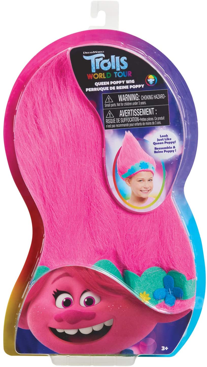 Trolls World Tour TR103000 Wig-Poppy with Crown Multicolour