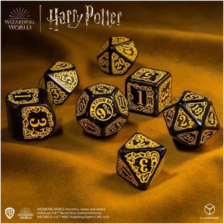 Harry Potter: Hufflepuff Modern Dice Set - Black
