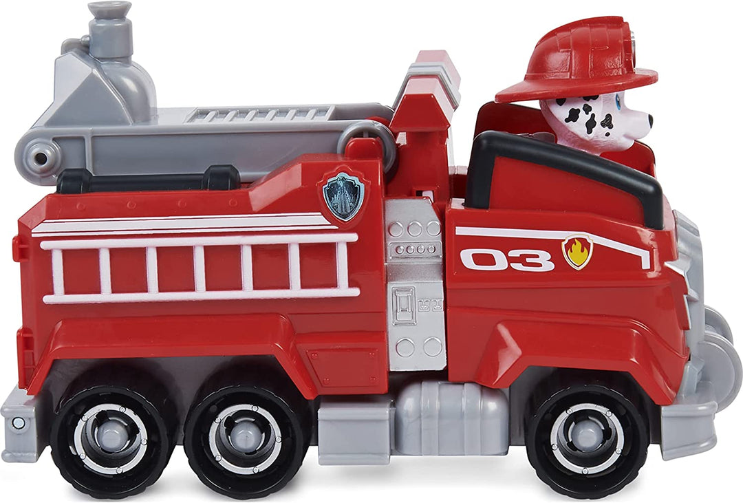 PAW Patrol, Marshall’s Deluxe Movie Transforming Fire Engine Toy Car with Collectible Action Figure