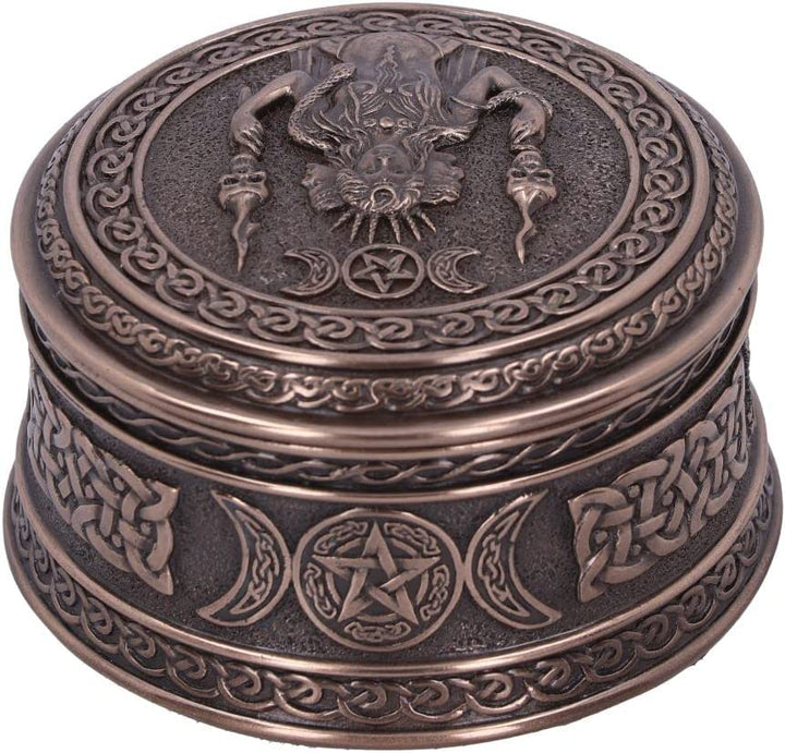 Nemesis Now Triple Moon Goddess Box 9.5cm, Bronze