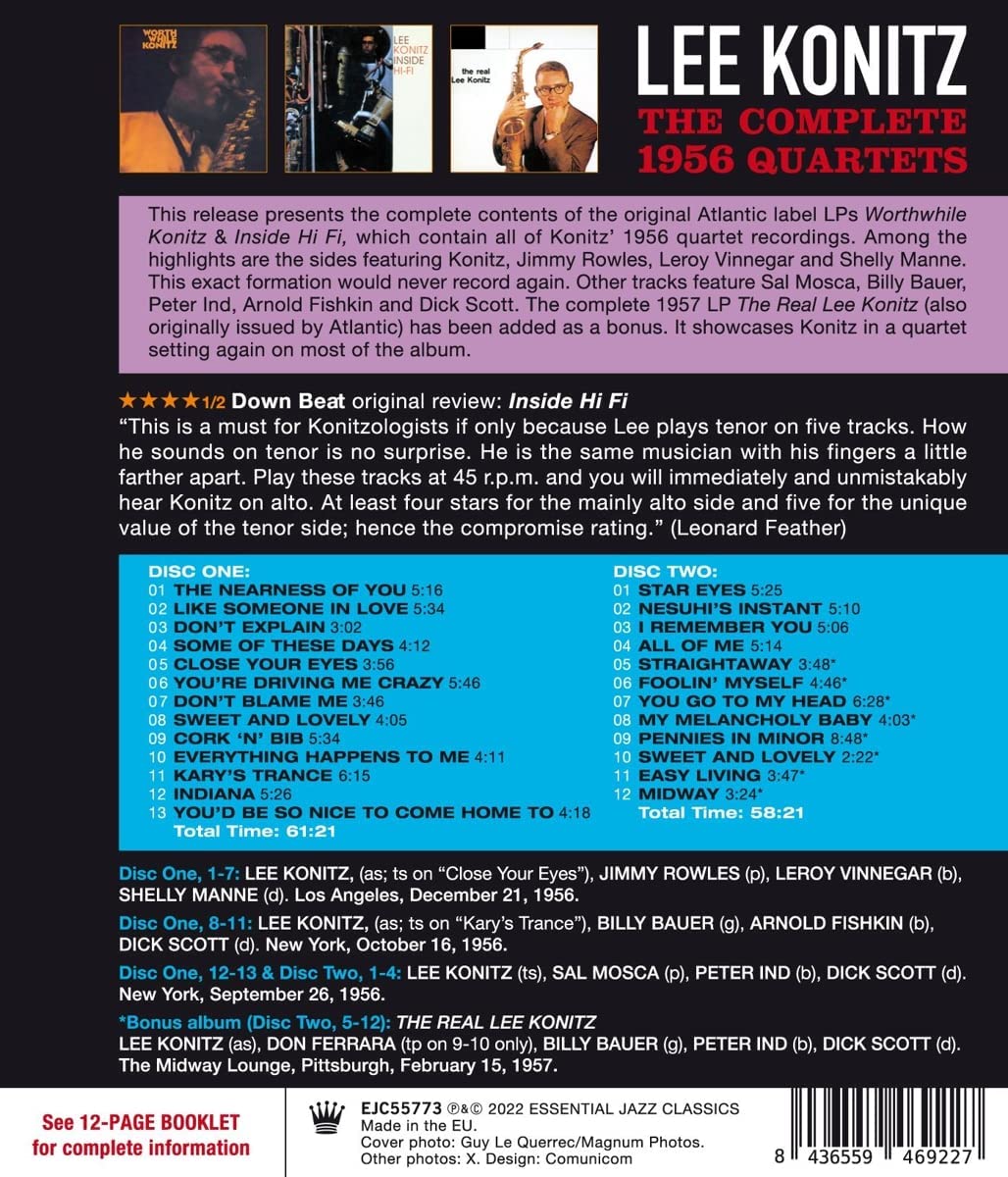 Lee Konitz - The Complete 1956 Quartets [Audio CD]