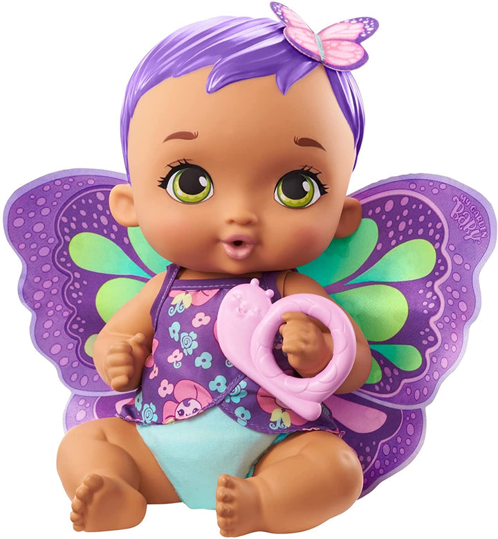 My Garden Baby GYP11 Feed and Change Baby Butterfly Doll (30-cm / 12-in), with Reusable Diaper, Removable Clothes & Wings, Great Gift for Kids Ages 3Y+, Multicolor