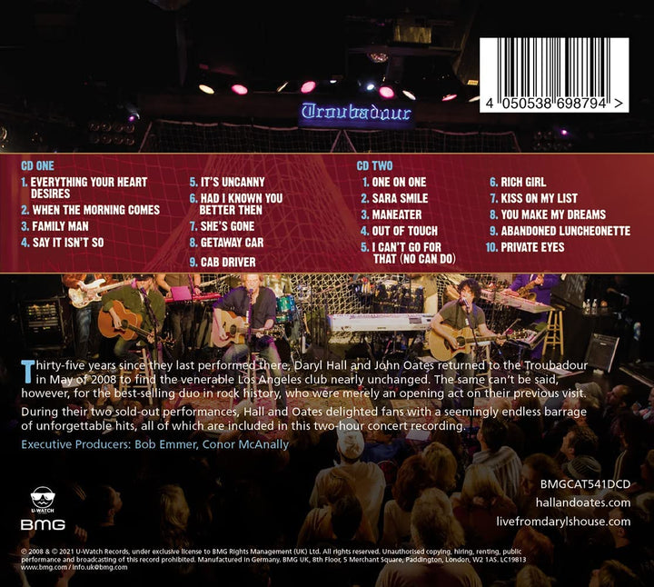 Hall & Oates - Live at The Troubadour [Audio CD]