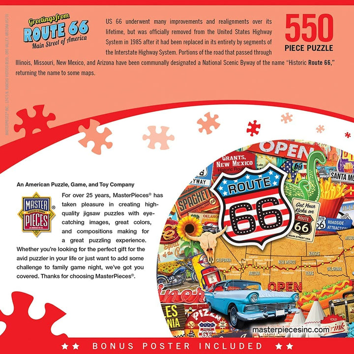 Greetings From Route 66 550pc Puzzle + Bonus Poster (mpc)