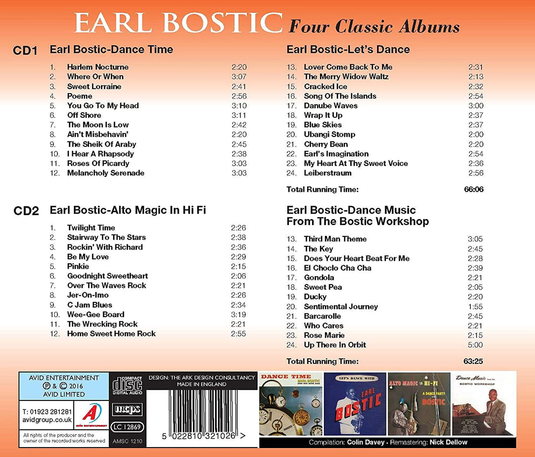 Earl Bostic - Four Classic Albums (Dance Time / Let's Dance / Alto Magic In Hi-Fi / Dance Music From The Bostic Workshop) [Audio CD]