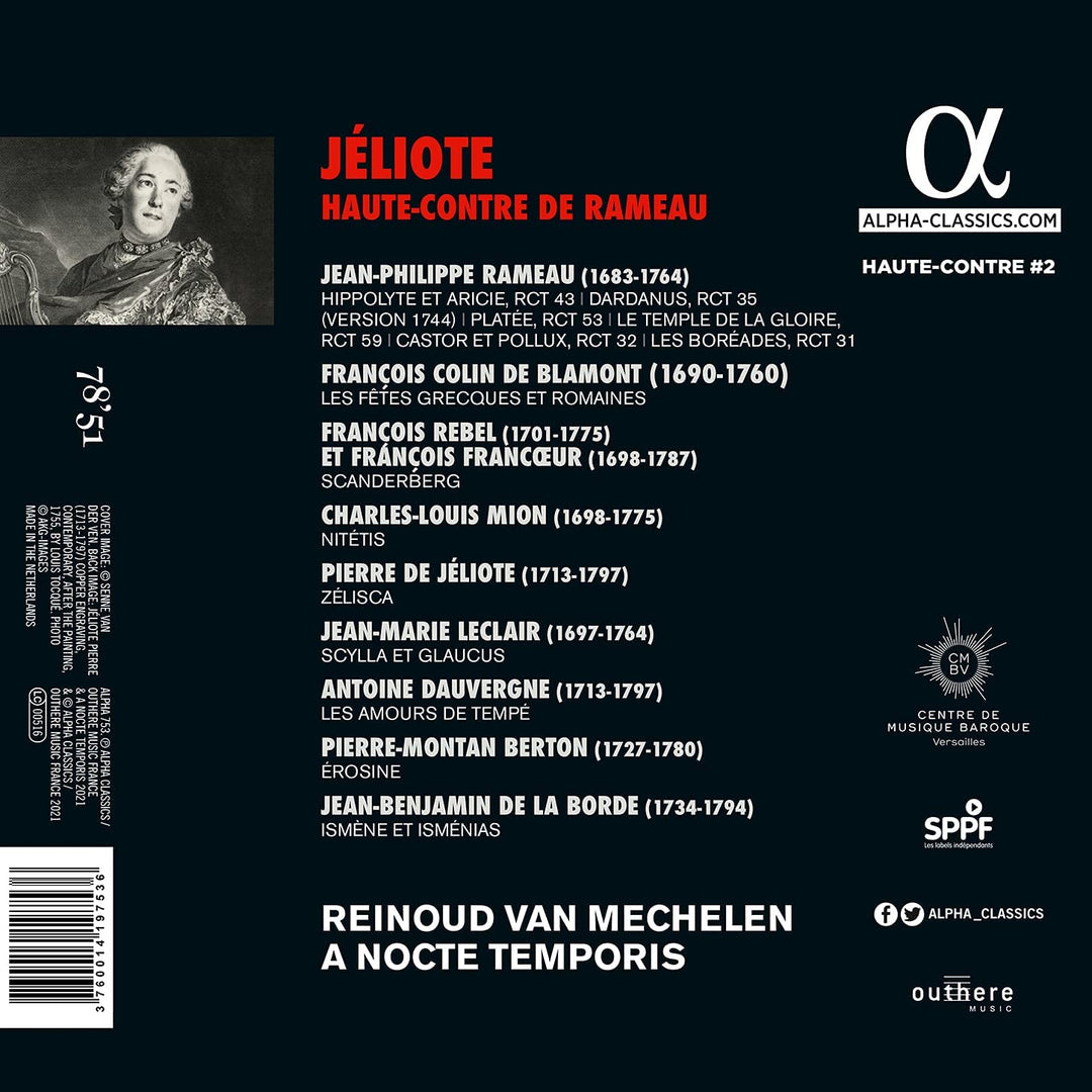 Reinoud Van Mechelen - Jéliote, haute-contre de Rameau [Audio CD]