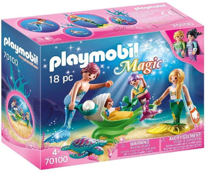 Playmobil 70100 Magic Family with Shell Pram Multi-Coloured