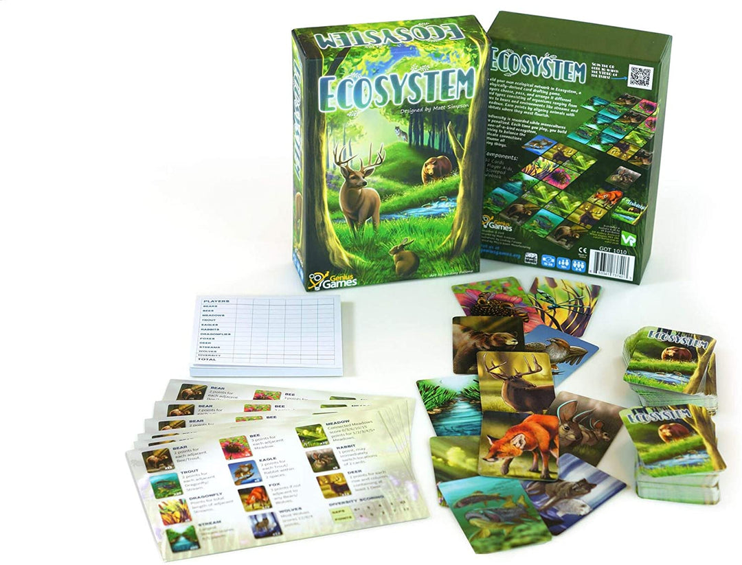 Genius Games - 74568 Ecosystem Ecology Board Game - Educational Wildlife Nature Biology Animal Food Chain Habitat - Stem - Science