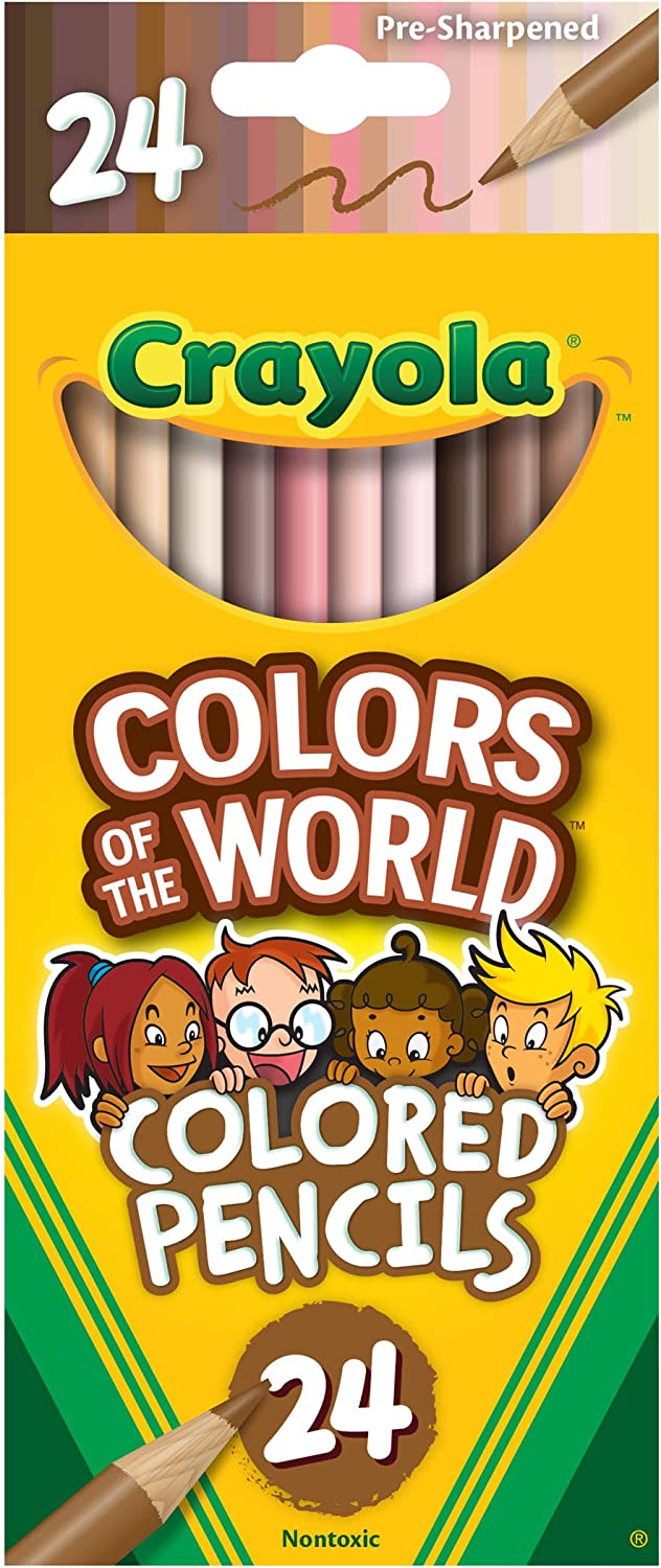 Crayola Colours of the World Coloured Pencils, Pack of 24, Assorted Multicultural Colours in Skin Tones, 68-4607