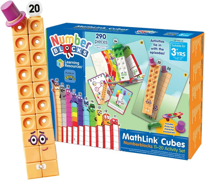 Learning Resources MathLink Cubes Numberblocks 11-20 Activity Set, 30 Numberblock